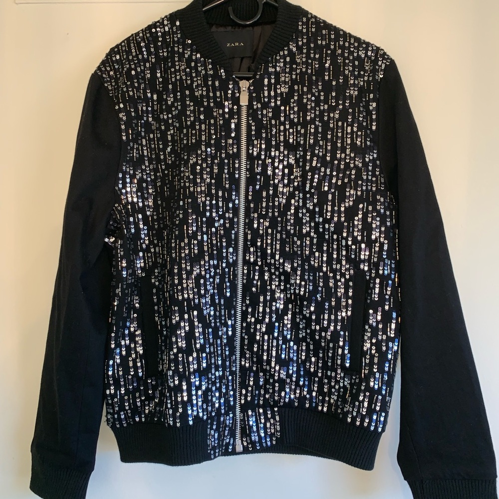 Zara Man Sequin Bomber (Rare) (NEW WITH TAGS)